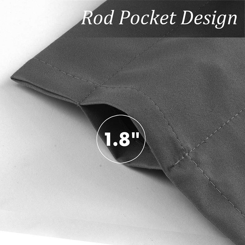 Valea Home Blackout Valance Curtains Waterproof Soft Rod Pocket Valance for Kitchen and Bathroom Window Room Darkening Valances for Bedroom, 52 inch x 18 inch, Grey - Image 4